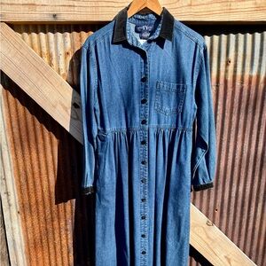 Vintage denim velvet maxi
